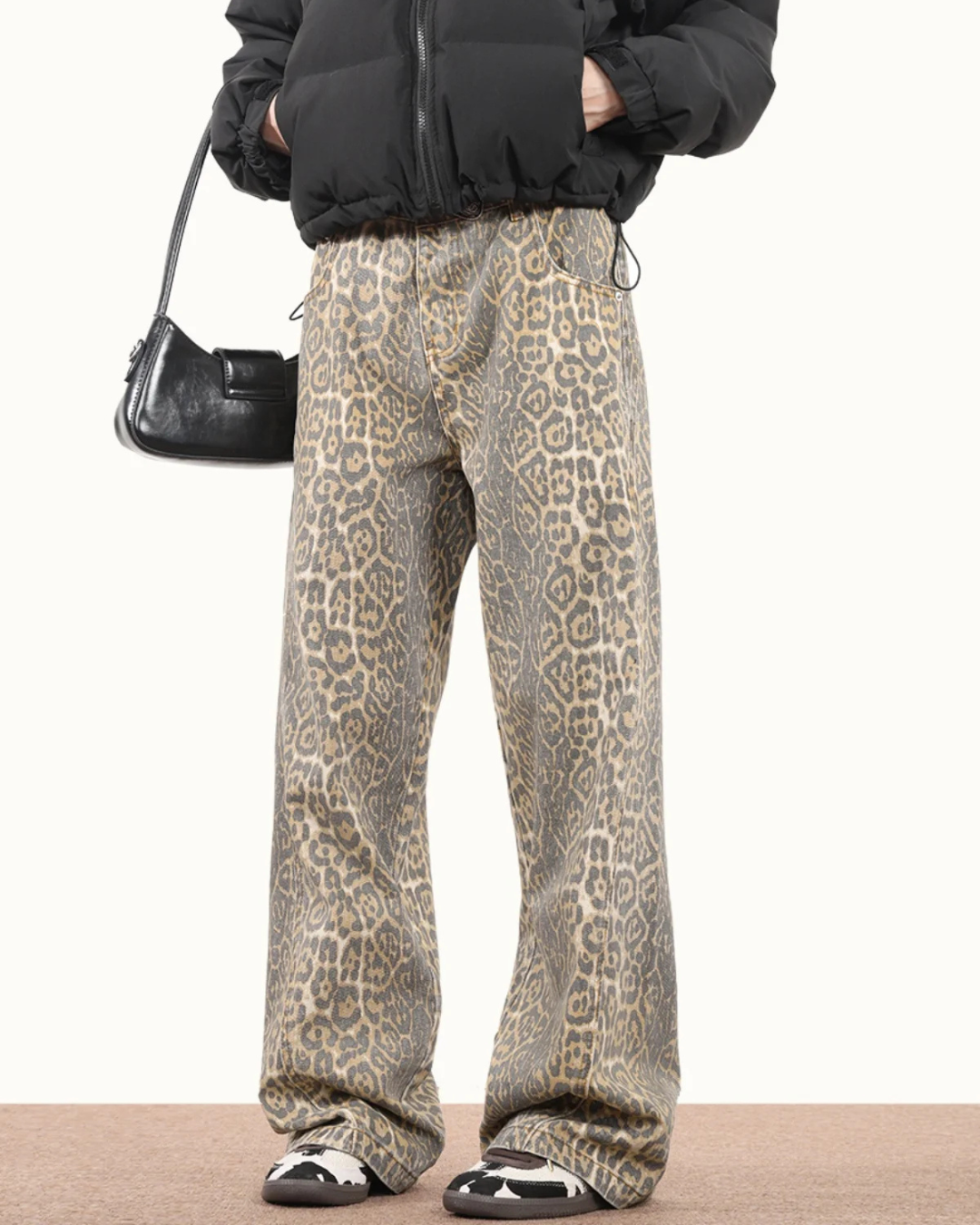 Lepoard Washed Jeans