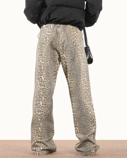 Lepoard Washed Jeans